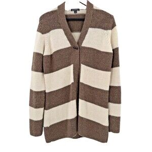 Gorgeous Brooks Brothers Women’s Baby Alpaca Striped Cardigan Size LARGE Peru